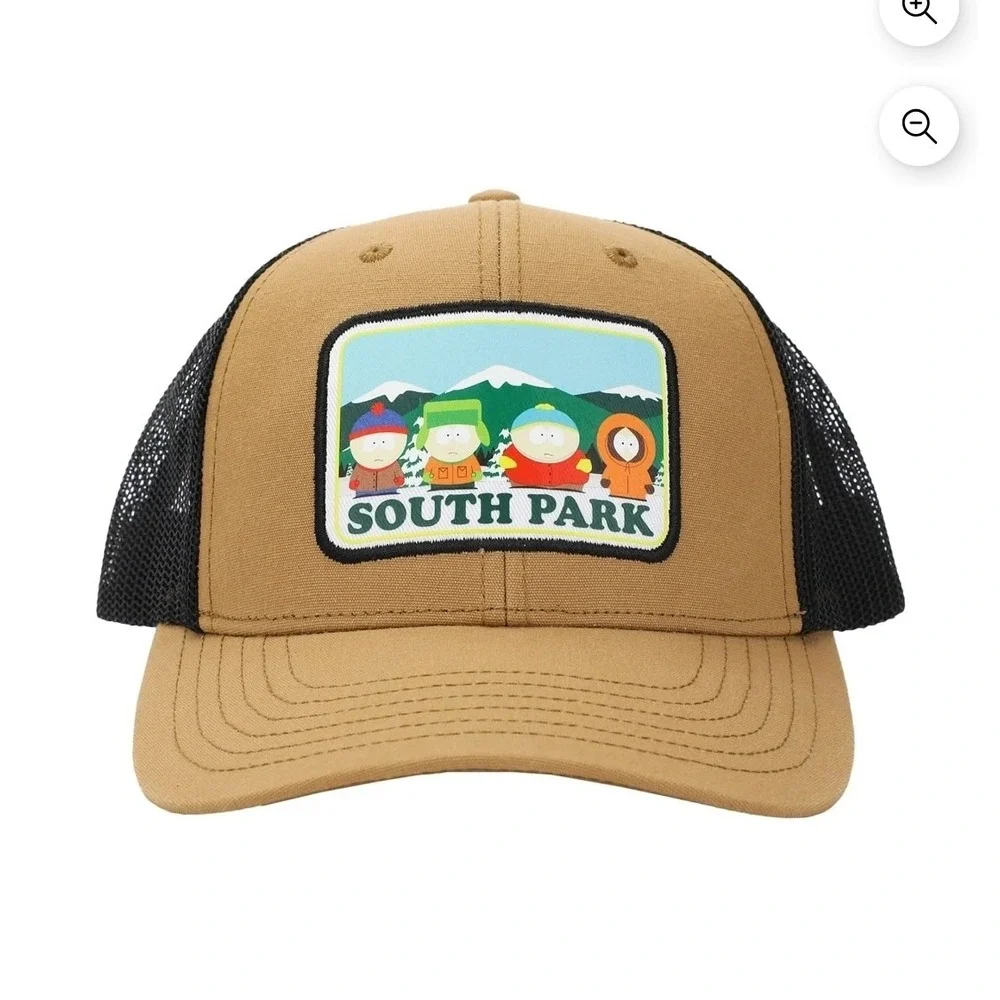 South Park Snapback Hat Tan Black Adjustable Mesh Back Trucker Cap Cartoon New